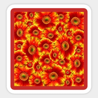 Red floral pattern Sticker